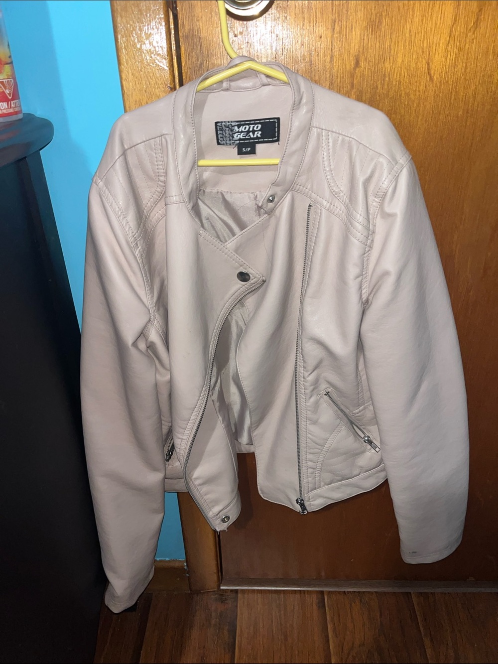 Women's beige Faux Leather Jacket